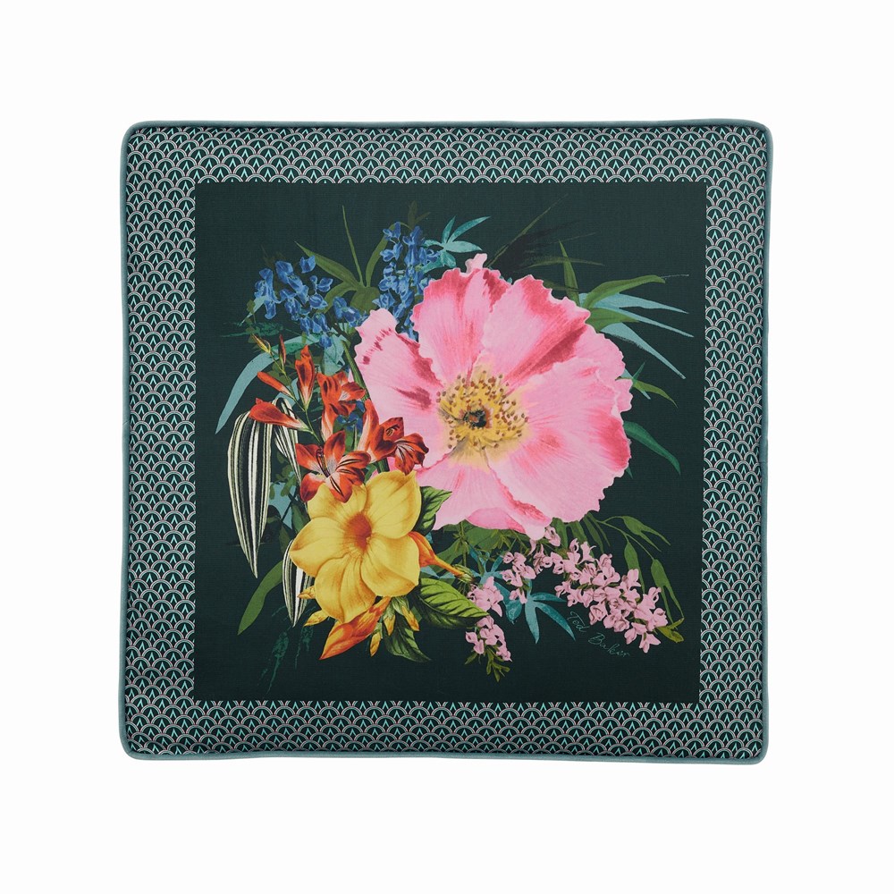 Tropical Elevations Floral Cushion by Ted Baker in Green